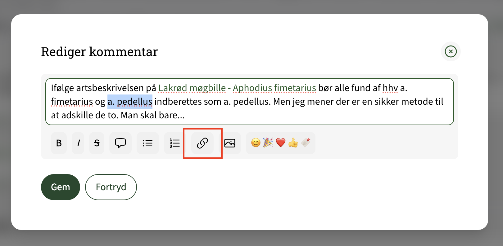 Forum Markér Ord Til Link