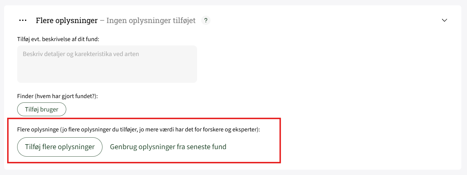 Tilføj Flere Oplysninger På Fund