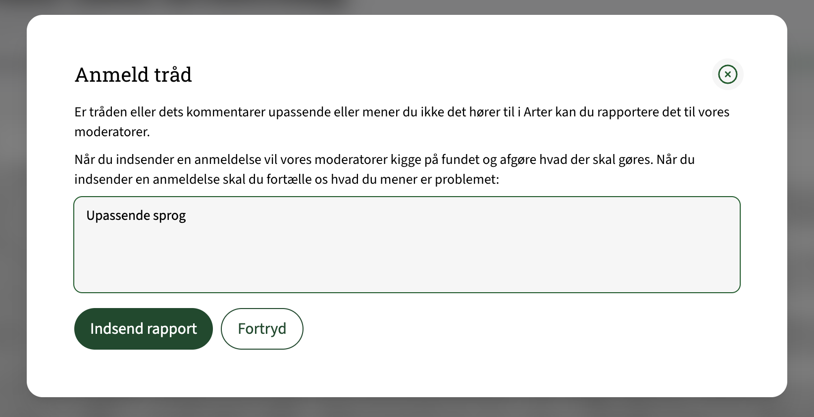 Forum Anmeld Tråd