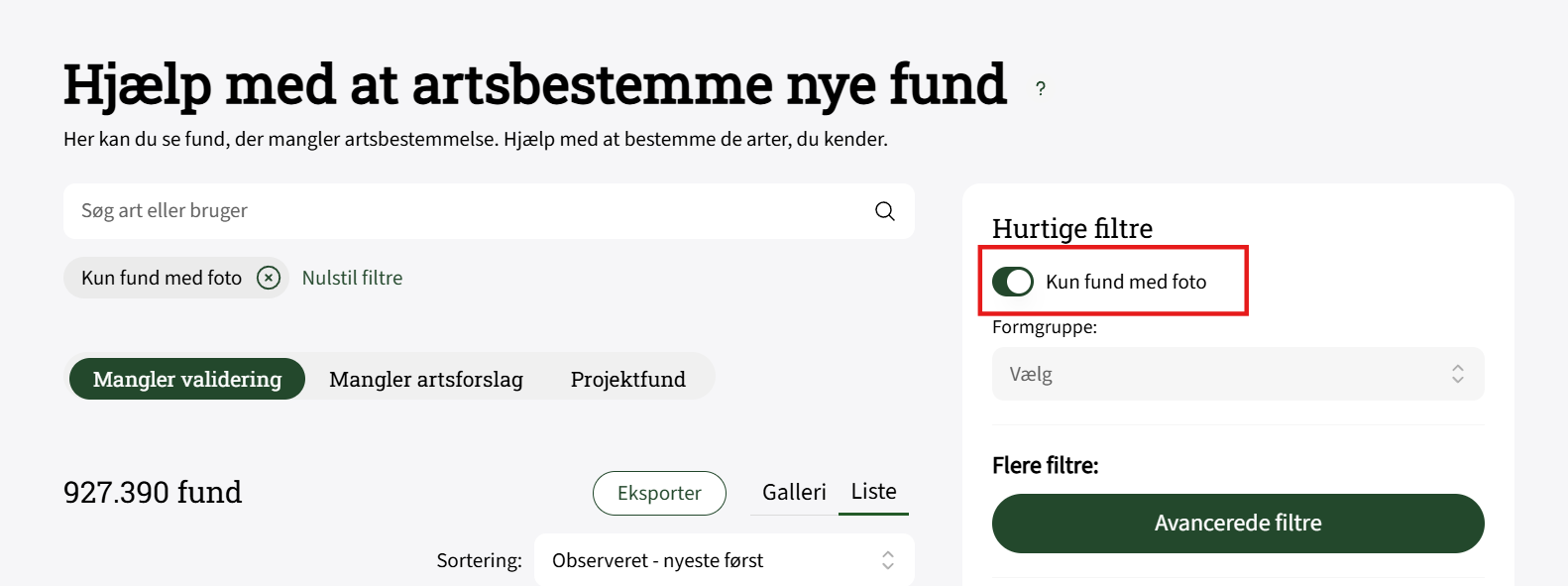 Fravælg Kun Fund Med Foto