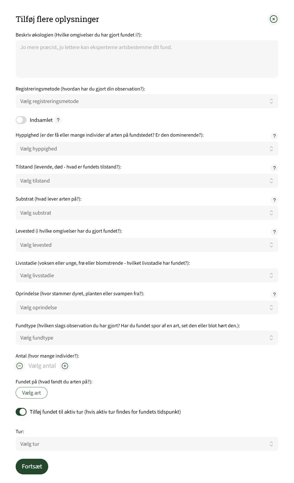 Tilføj Flere Oplysninger Skema